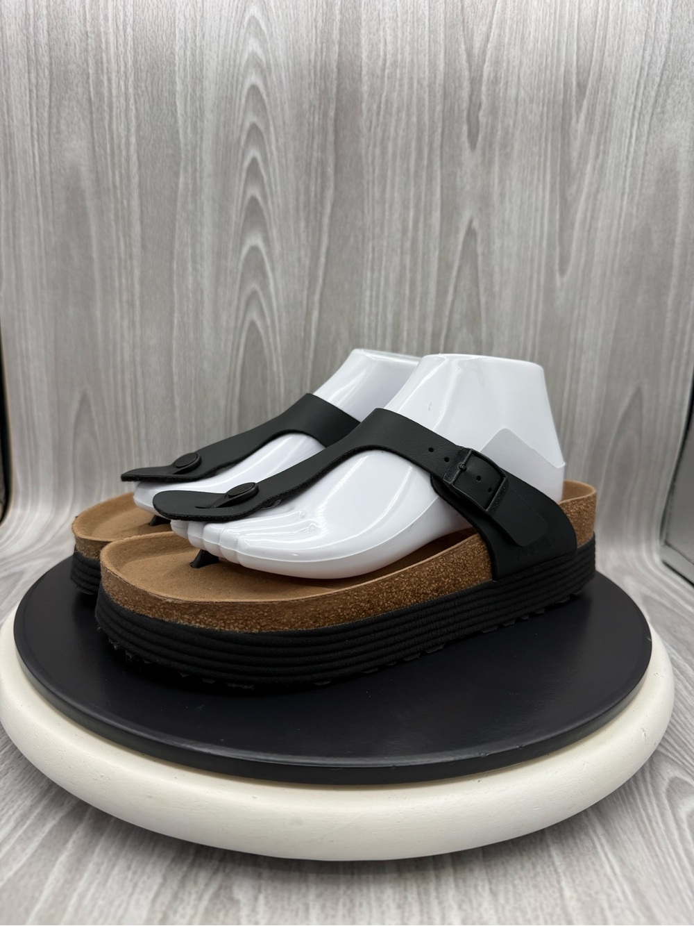 Papillio By Birkenstock Womens 6 Regular Black Gizeh Pap Flex Platform Sandals